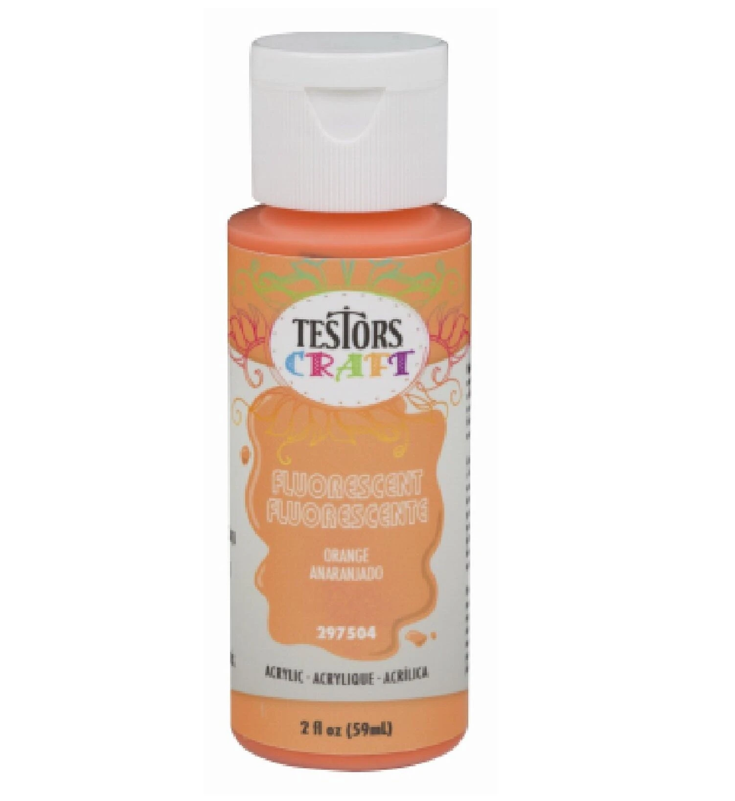 Testors 297504 Acrylic Craft Paint, Fluorescent Orange, 2 Oz Testors 297504 Acrylic Craft Paint, Fluorescent Orange, 2 Oz