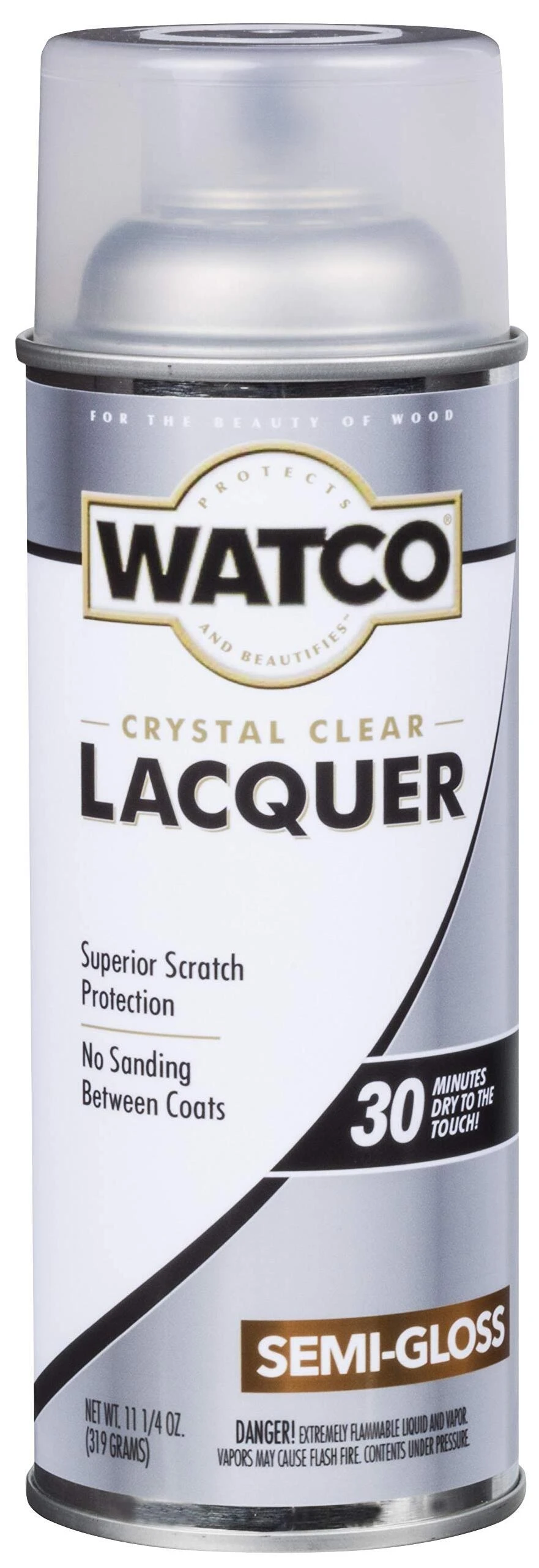 Watco 63181 Lacquer Wood Finish, Clear Semi-Gloss, 11.25 Oz Aerosol