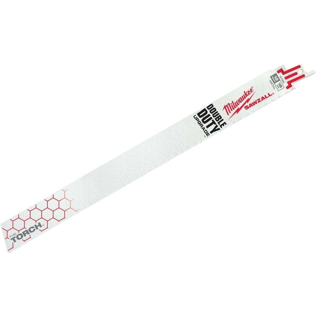 Milwaukee The Torch 48-00-5789 Reciprocating Saw Blade, 1 in W, 12 in L, 18 TPI, Bi-Metal Cutting Edge