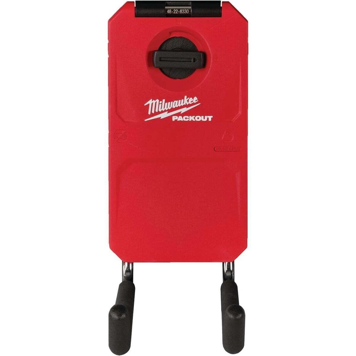 Milwaukee PACKOUT 48-22-8330 Straight Hook, 25 lb Load, 9 in L, 3-1/2 in W, 8 in H, Metal/Polymer, Black/Red