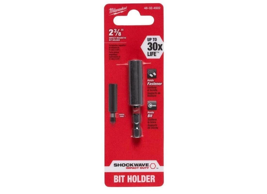 Milwaukee 48-32-4502 Shockwave Magnetic Insert Bit Holder, 2.36 In. Milwaukee 48-32-4502 Shockwave Magnetic Insert Bit Holder, 2.36 In.