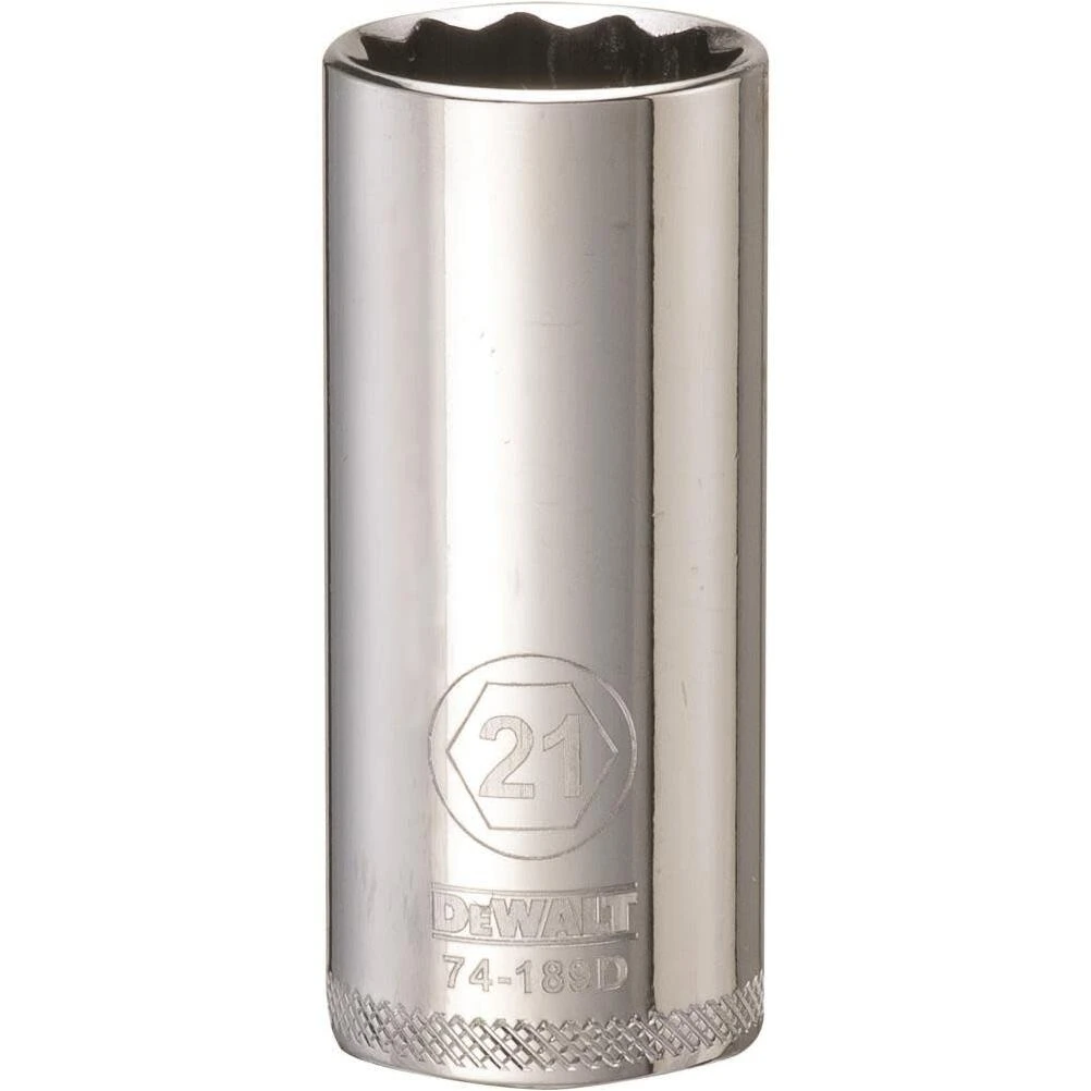 DeWalt DWMT74189OSP Metric Deep Socket, 12-Point, 3/8 In. Drive, 21mm
