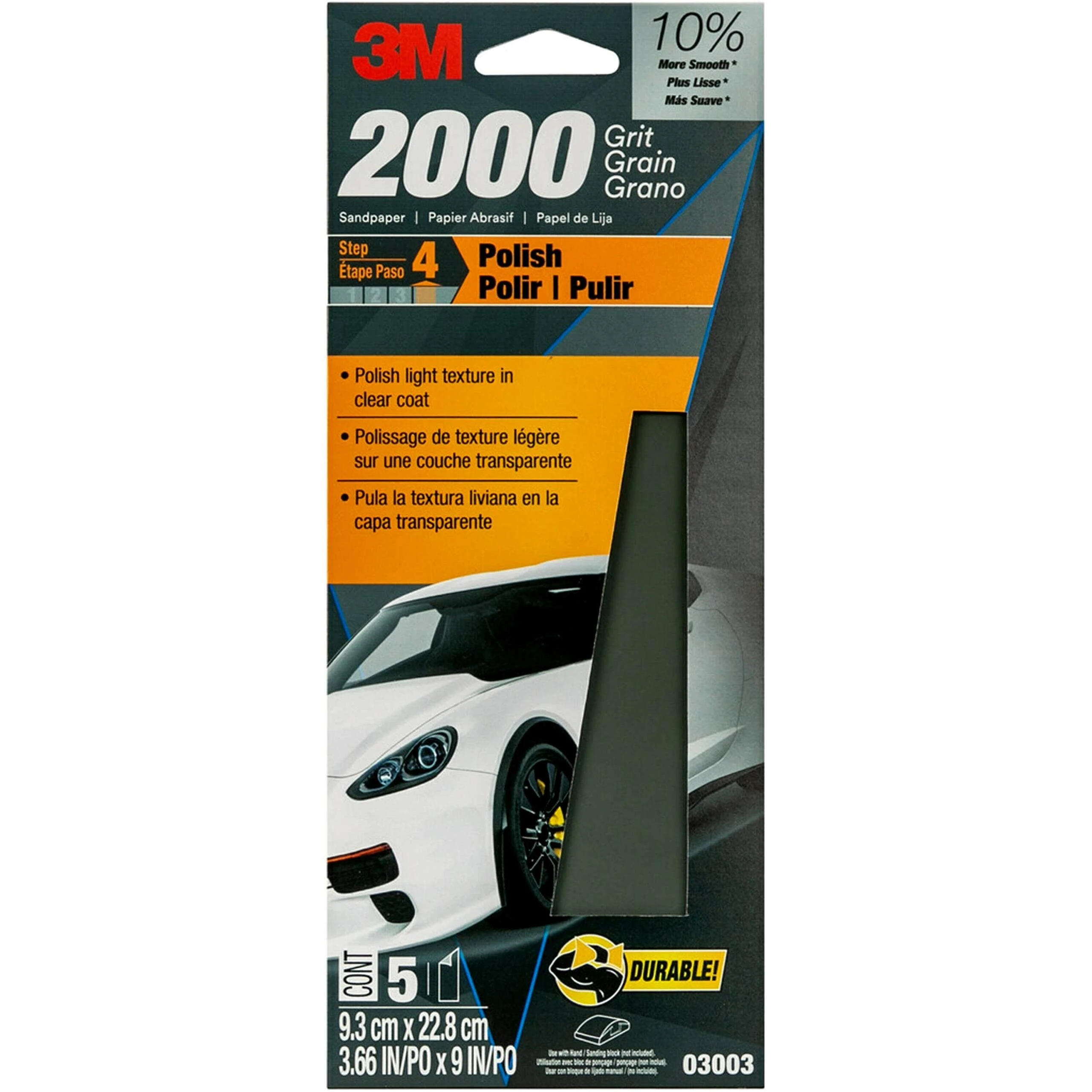 Bondo Wetordry 03003 Automotive Sandpaper, 2000 Grit