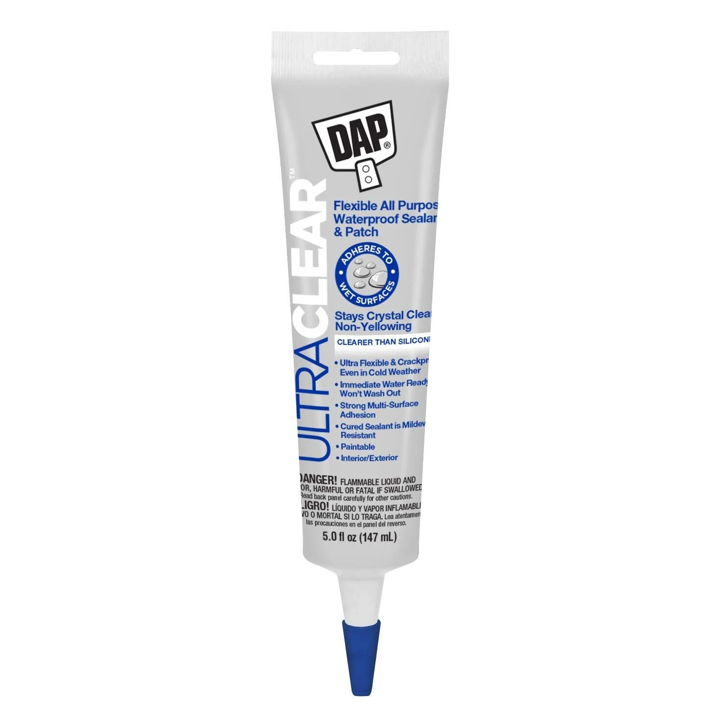 Dap 18387 Premium Elastomeric Sealant, Crystal Clear, 5 Oz.