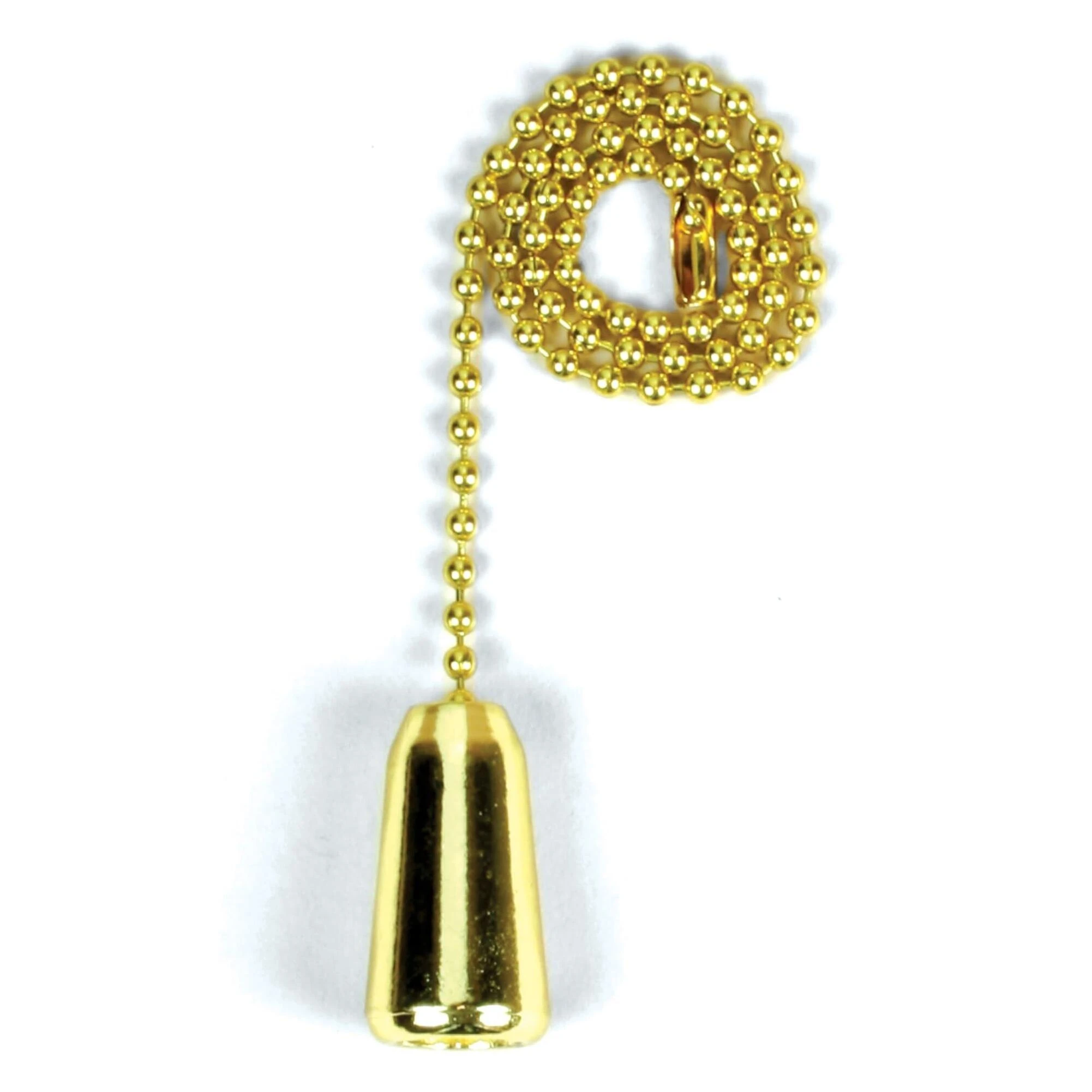 Jandorf 60315 Lamp Pull Chain, Brass Teardrop, 12 In.