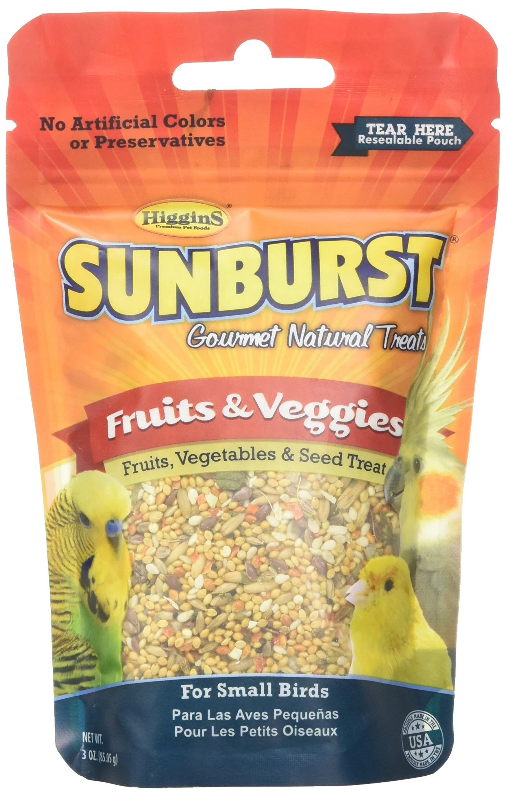 Higgins Sunburst Fruits & Veggies Bird Treats, 3 Oz