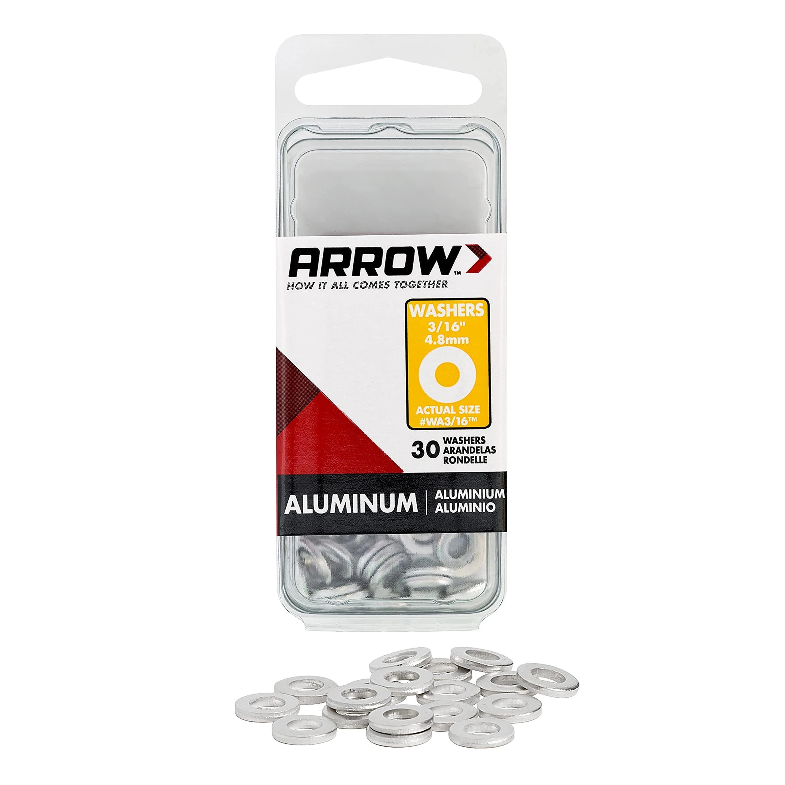 Arrow WA316 Rivet Washer, 3/16 in ID, Aluminum