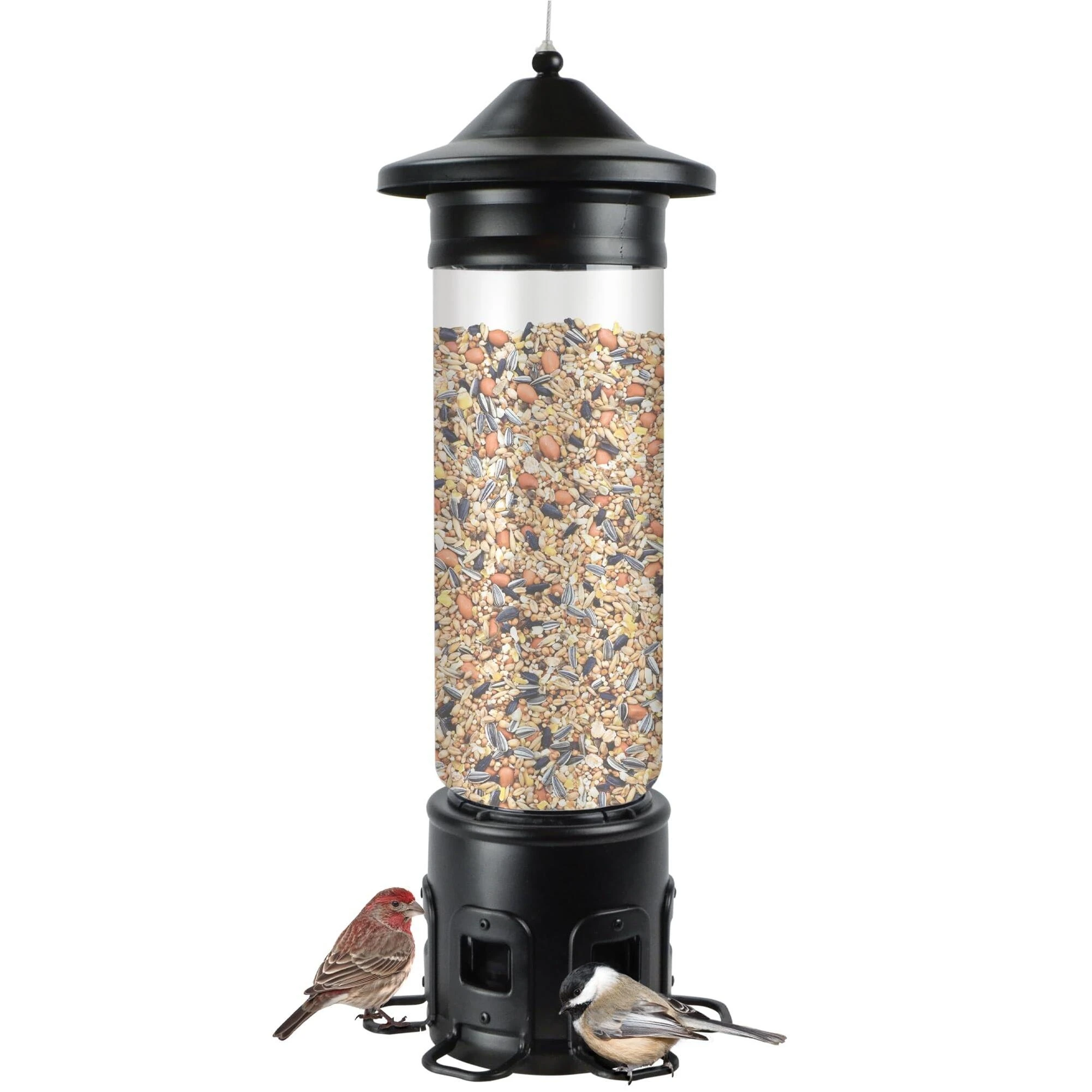 Nature's Way SPTUB-2 Metal Squirrel Shield Bird Feeder, 4 Qt, 6 Ports