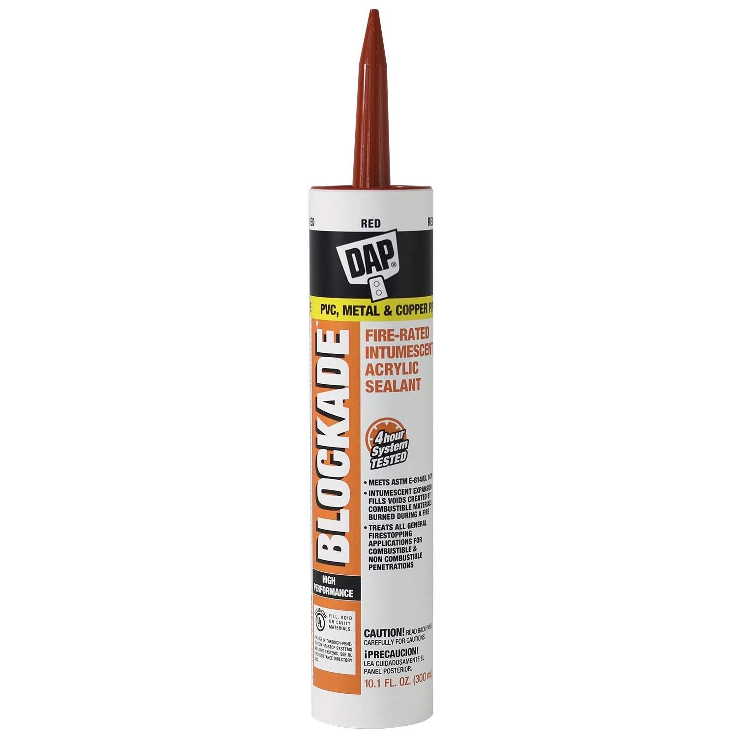 Dap Blockade 18858 Fire Blockade Acrylic Sealant, Red, 10.1-oz.