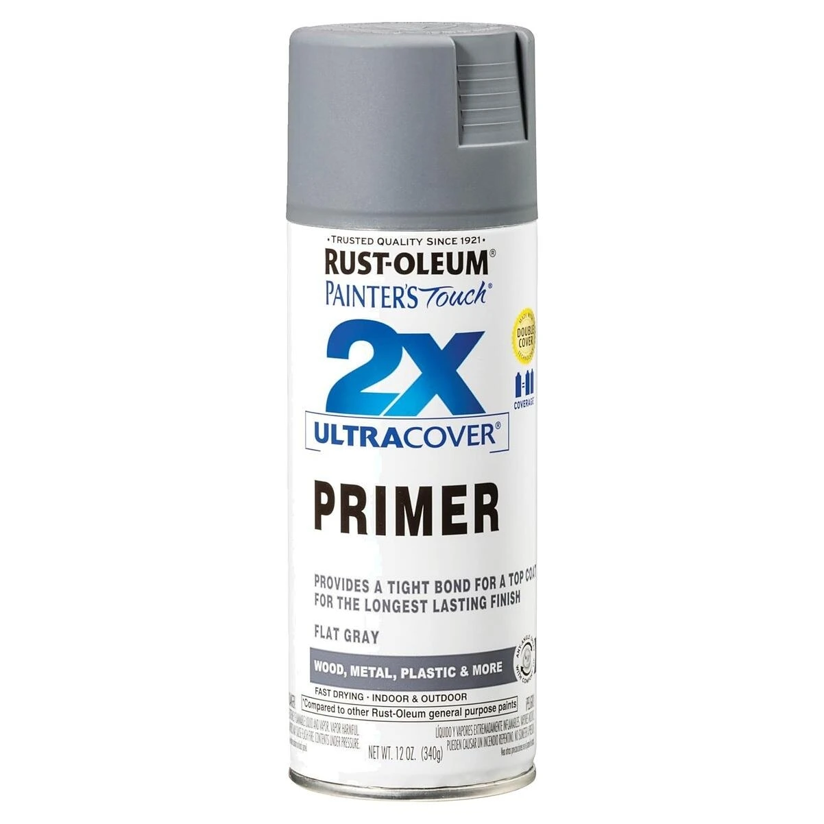 Rust-Oleum 334017 Painter's Touch 2X Spray Primer, Flat Gray, 12 oz. Rust-Oleum 334017 Painter's Touch 2X Spray Primer, Flat Gray, 12 oz.