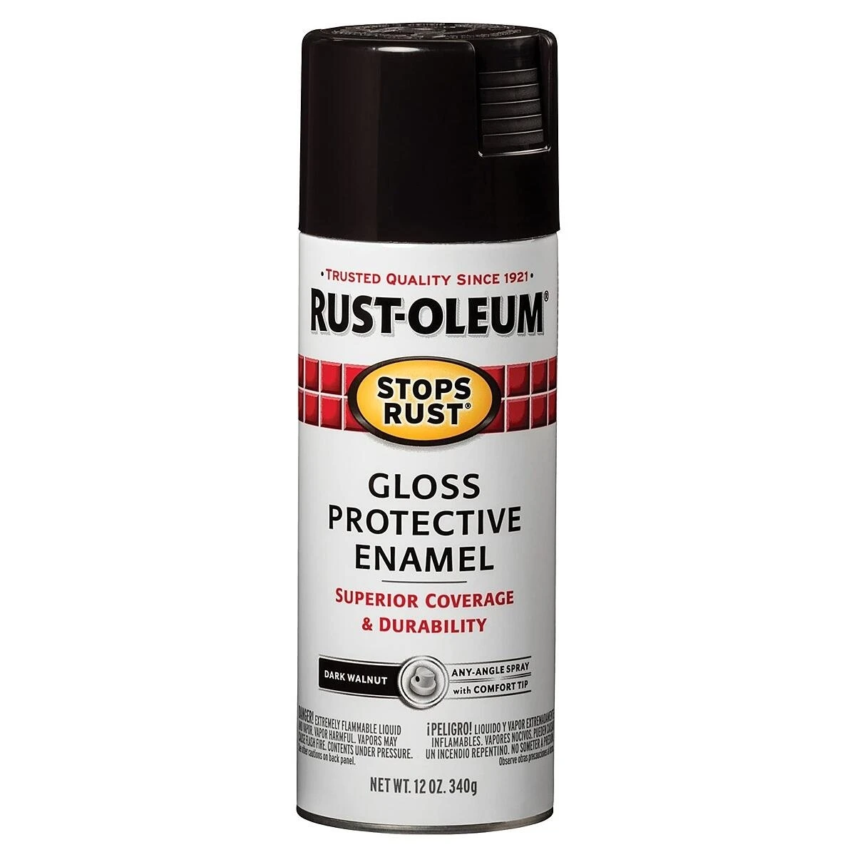 Rust-Oleum 262661 Stops Rust Spray Paint, Gloss Dark Walnut, 12 Oz