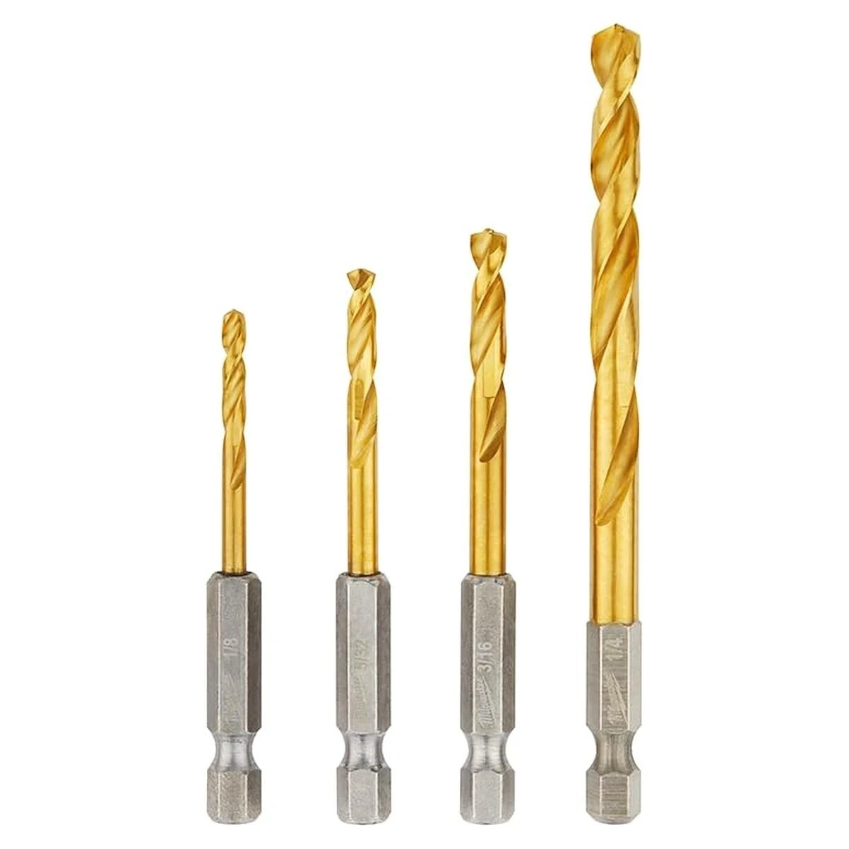 Milwaukee 48-89-4644 Shockwave 4-Piece Impact Duty Titanium Hex Shank Drill Bit Set
