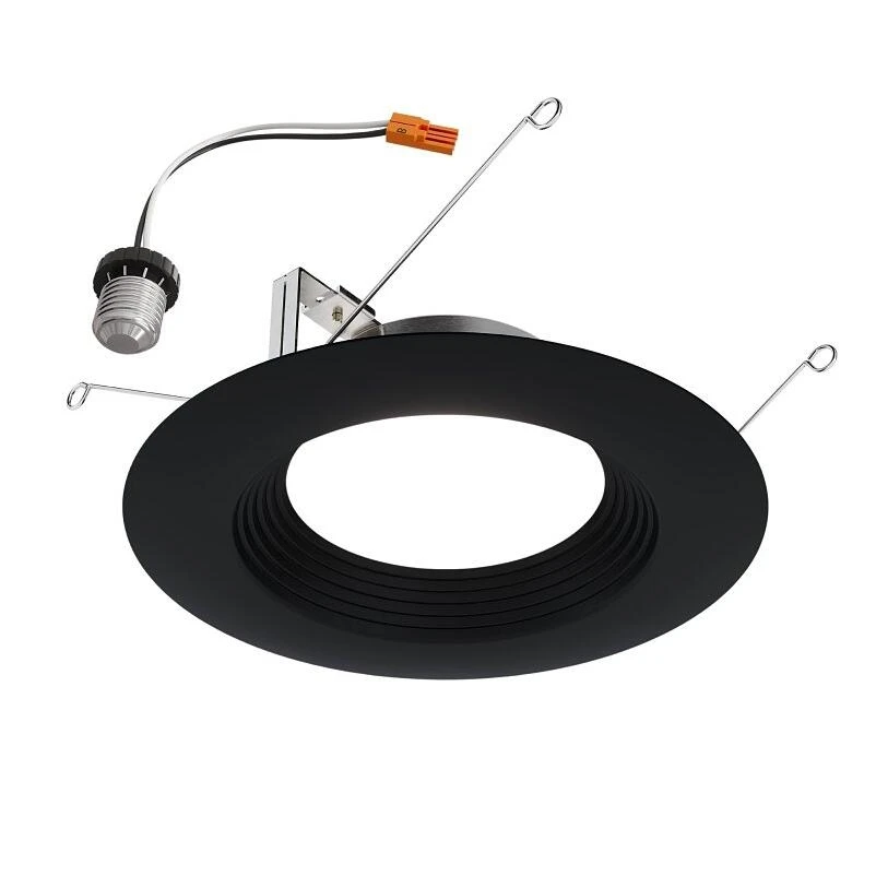 Halo Matte Black Recessed LED Trim – 7.19" Plastic Lens, IC‑Rated
