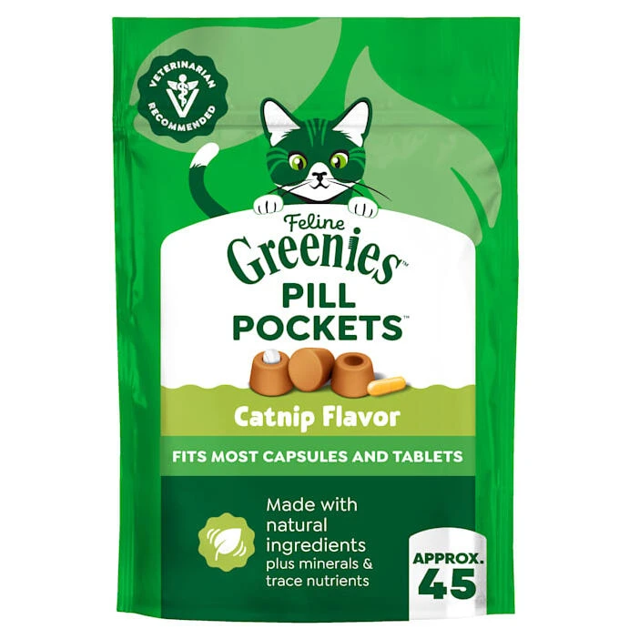 Greenies Catnip Pill Packets – 1.6 oz Dental Treats