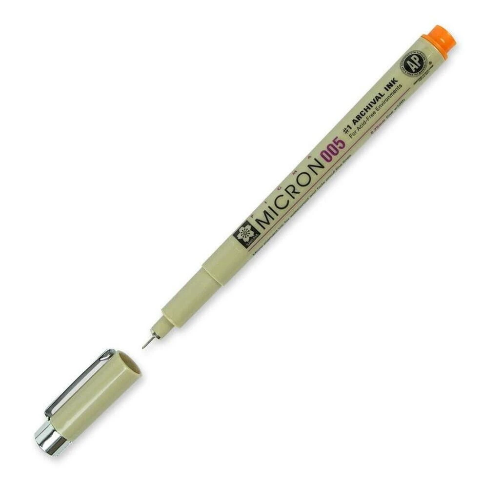 Pigma Micron 0.20 mm Orange Fine‑Tip Pen
