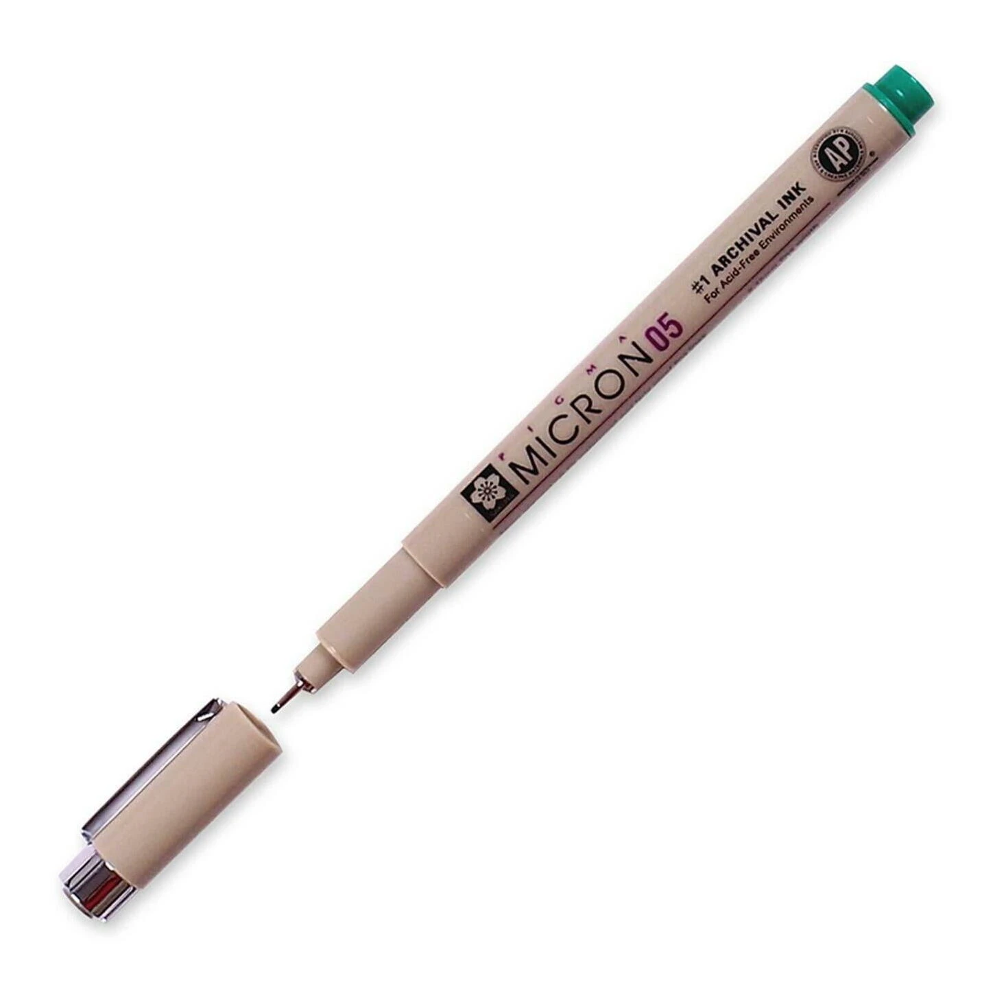 Pigma Micron Fine Line Green Ink Pen - 0.45 mm