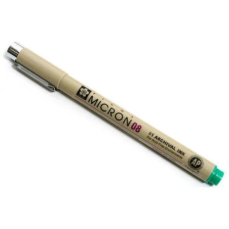 Pigma Micron Green Ink Pen – 0.50 mm Ultra‑Fine Tip