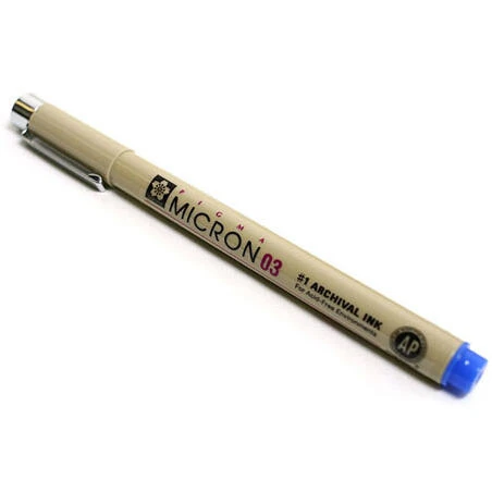Pigma Micron 0.35mm Blue Fine‑Line Pen – Archival Pigment Ink