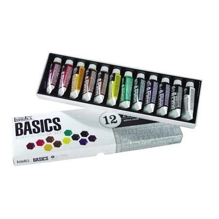 12‑Tube 22 ml Acrylic Basics Paint Set – Essential Colors for Artists