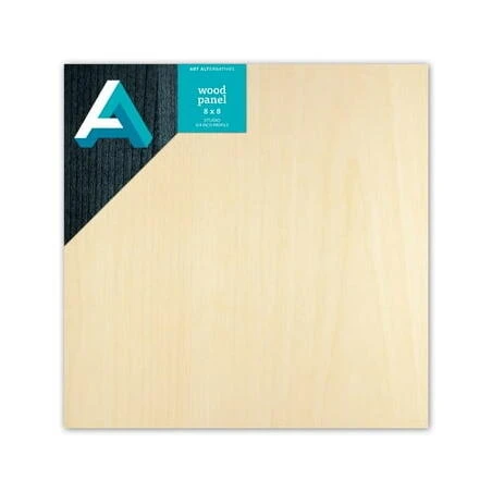 Premium Cradled 3/4" Wood Panel – 8×8 Inch Square