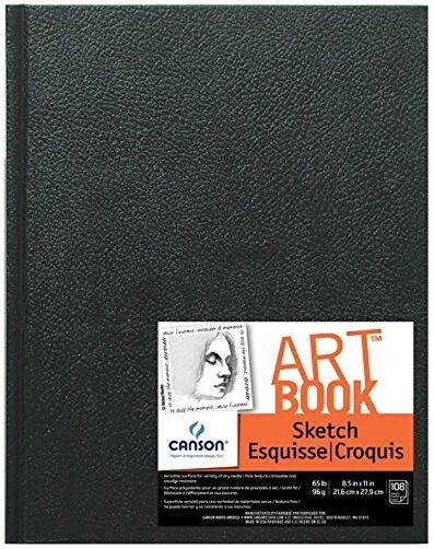 Canson Black Sketch Pad 8.5" x 11" – Premium Dark Surface for Charcoal & Pastel Art