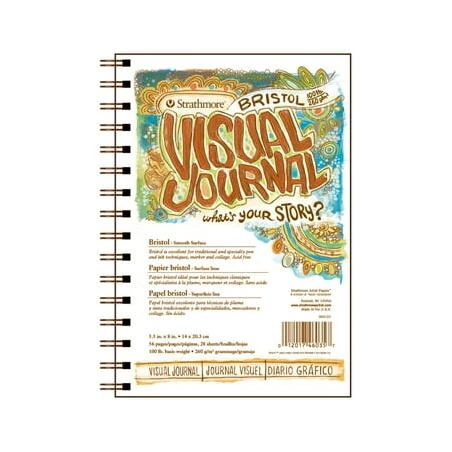 Strath Visual Journal – Brass‑Bound 5.5×8″, 56‑Page Notebook