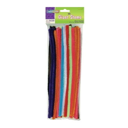 Giant Chenille Stem Assortment – 50‑Piece Pack