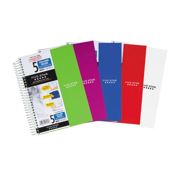 6 x 9.5 Inch 180‑Page Multi‑Subject Notebook