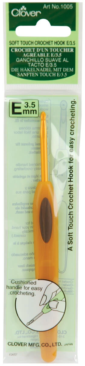 Clover Soft Crochet Hook – Size E4 Comfortable Grip
