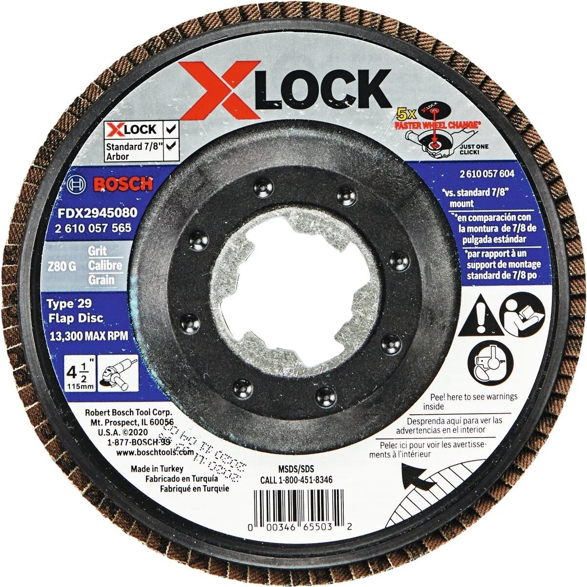 Bosch X-Lock 4.5 In. 80-Grit Type #29 Flap Disc