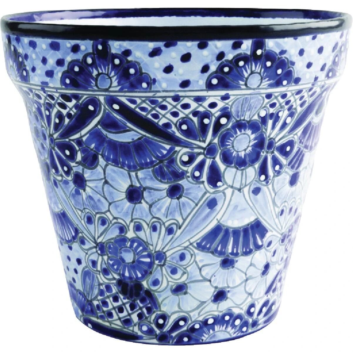 Avera Products 12 In. Blue & White Talavera Cono Planter