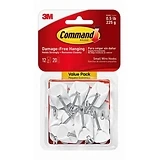 Command Small Wire Hooks Value Pack, White, 12 Hooks, 20 Strips/Pack