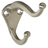 National Hardware Coat & Hat Hook With Ball Tip, Die-Cast Zinc With Satin  Nickel Finish