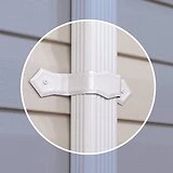 Gutter Downspout Band, White Aluminum, Fits 2 x 3 In. & 3 x 4 In. Downspout