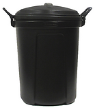 Wheeled Trash Cart, Black, 45 Gallons