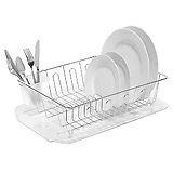 DISH DRAINER WITH TRAY WHITE