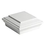 4 In. X 4 In. Flat Composite Post Sleeve Cap In White - Durable And Stylish