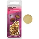 Hillman Thumb Tacks, Brass, 40-Pk.