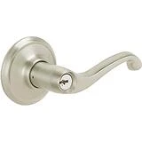 Schlage Satin Nickel Entry Door Handleset with Georgian Knob