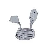 Globe 9-ft 16/2 Fabric Extension Cord, Right Angle Plug, 3 Outlets