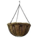 Living Accents HY11-35-14 Steel Hanging Basket With Liner, Black, 14 In.