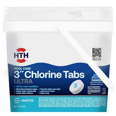 Pool Care 3  Chlorine Tabs Ultra, 8 lbs