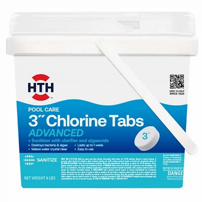 HTH 42053 Pool Care Chlorine Tablets Advanced, 8 Lbs.