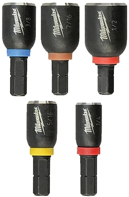 Milwaukee 49-66-4563 Shockwave Insert Nut Driver Set, 5-Piece, Magnetic
