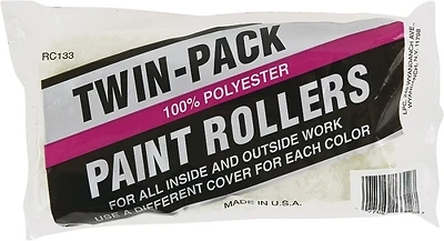 Linzer 9 In. X 3/8 In. Polyester Roller Cover, 2-pack, Water-resistant Fiber Core
