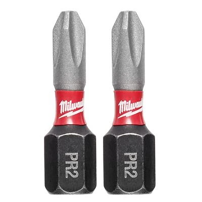 Milwaukee SHOCKWAVE 48-32-4444 Impact-Duty Screwdriver Insert Bit, PR2 Drive, Phillips Drive, 1/4 in Shank, Hex Shank
