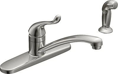Moen Adler CA87530 1-Handle Kitchen Faucet, Chrome, With Side Spray