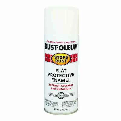 Rust-Oleum 7790830 Stops Rust Spray Enamel, Flat White, 12 Oz