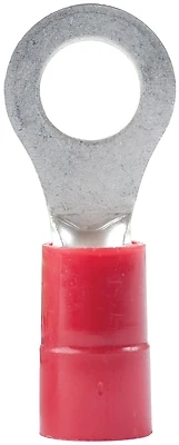 Gardner Bender 20-102 Ring Terminal, 600 V, 22 to 18 AWG Wire, #8 to 10 Stud, Vinyl Insulation, Copper Contact, Red