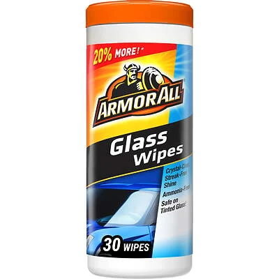 Armor All 17501C Glass Cleaning Wipes, Effective to Remove: Bugs, Fingerprints, Residue, Road Grime, 30-Wipes